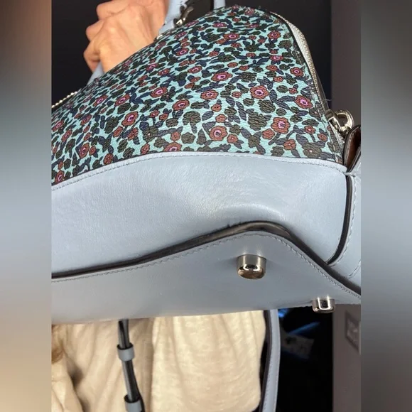 Coach Mini Sierra Dome Satchel Blue Floral - Picture 15 of 17